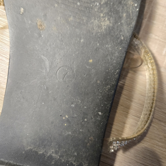 Miss Lola Strappy Sandals Sz 7 Black/clear/rhinestones - Picture 5 of 6